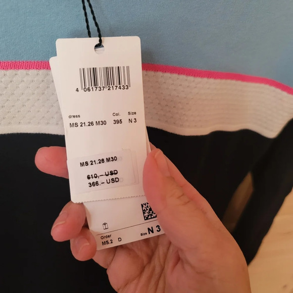 Marc Cain, Longsleeve Sporty Knit Dress, Midnight‎ Blue/hot pink, Size 3 (6 US) - Picture 9 of 11